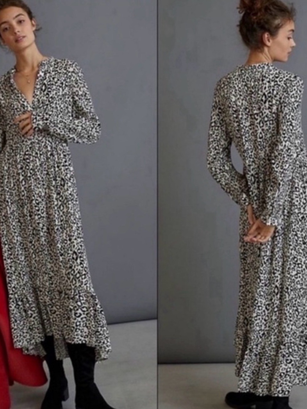 Mare Mare x Anthropologie "Lynda" Leopard Print Maxi Dress